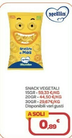 Bimbo Store Mellin Snack Vegetali offerta