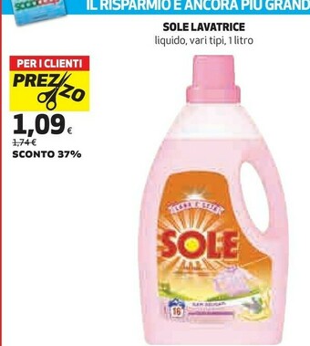 Coop Sole Lavatrice Liquido offerta