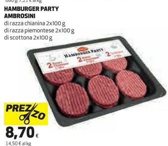 Coop Famiglia Ambrosini - Hamburger Di Carne Scottona Con Mozzarella 220 G(ml) offerta