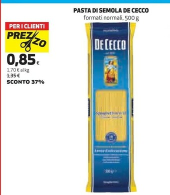 Coop De Cecco Pasta Di Semola Di Grano Duro offerta