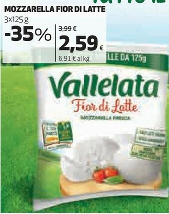 Coop Vallelata Mozzarella Fior Di Latte offerta