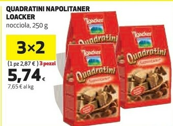 Coop Loacker Quadratini Napolitaner 250 G(ml) offerta