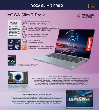 Unieuro Lenovo Yoga Slim 7 Pro X offerta