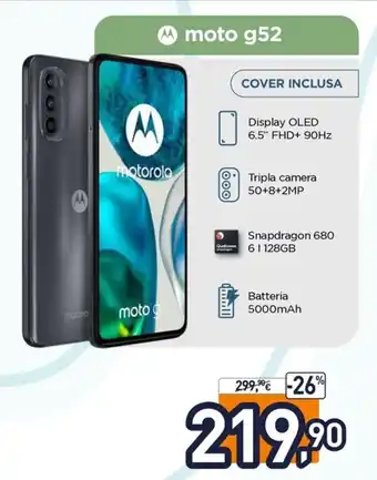 Unieuro Motorola moto g52 offerta