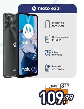 Unieuro Motorola moto e22i offerta