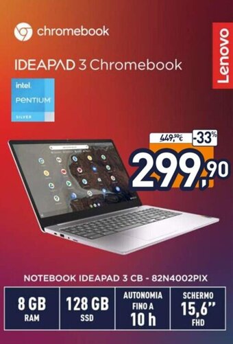 Unieuro Lenovo Ideapad 3 Chromebook offerta