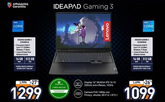Unieuro Lenovo Ideapad Gaming 3 82SA00ELIX offerta