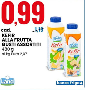 Eurospin Land Kefir Alla Frutta Gusti Assortiti 480 g offerta