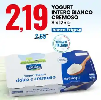 Eurospin Pascoli Italiani Yogurt Intero Bianco Cremoso 8 x 125 g offerta