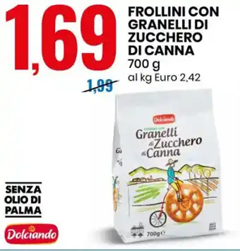 Eurospin Dolciando Frollini con Granelli di Zucchero di Canna 700 g offerta