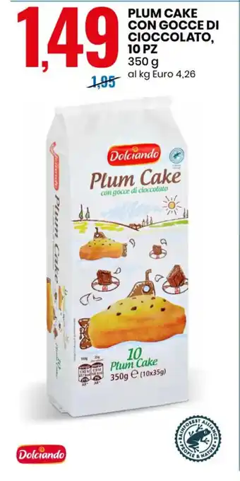 Dolciando Plum Cake con Gocce di Cioccolato, 10 pz 350 g