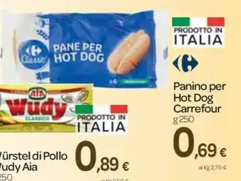 Carrefour Panino per Hot Dog 250g
