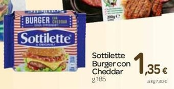 Carrefour Sottilette Burger con Cheddar 185g offerta