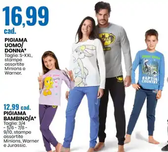 Eurospin Pigiama Uomo/Donna Taglie S-XXL offerta