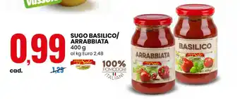 Eurospin Delizie dal Sole Sugo Basilico/Arrabbiata 400 g offerta