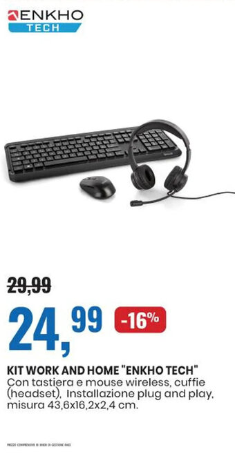 Eurospin Enkho Tech Kit Work and Home offerta