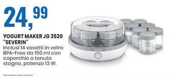 Eurospin Severin Yogurt Maker JG 3520 offerta