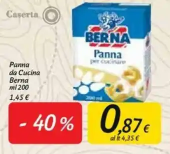 Carrefour Berna Panna da Cucina 200ml offerta
