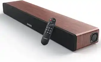 Meredo soundbar in legno per tv con subwoofer integrato 165w 2.1ch soundbar con hdmi arc cavo 5 modalità eq (regola bassi ...