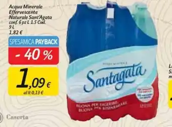 Carrefour Naturale Sant'Agata Acqua Minerale Effervescente 6pz 1.5l offerta