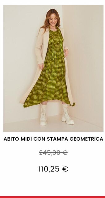 Abito midi con stampa geometrica