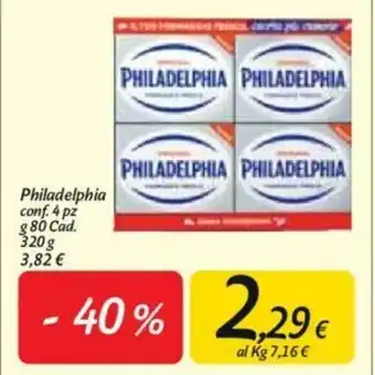 Carrefour Philadelphia 4pz 80g offerta