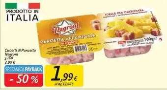 Carrefour Negroni Cubetti di Pancetta 160g offerta