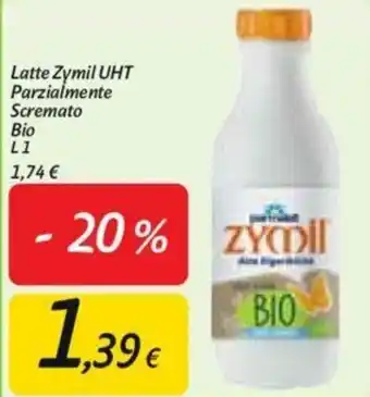 Carrefour Parmalat Zymil UHT Parzialmente Scremato Bio Latte 1l offerta