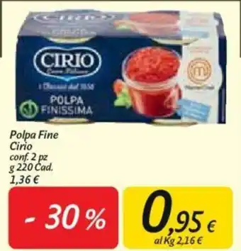 Carrefour Cirio Polpa Fine 2pz 220g offerta