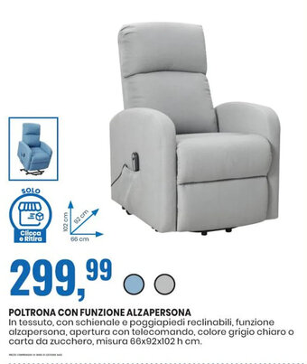 Eurospin Poltrona con Funzione Alzapersona offerta