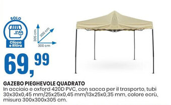 Gazebo Pieghevole Quadrato