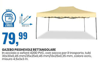 Gazebo Pieghevole Rettangolare