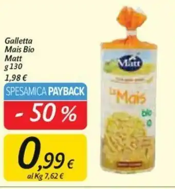 Carrefour Matt Mais Bio Galletta 130g offerta