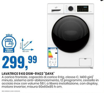 Daya Lavatrice 9 kg DSW-91422