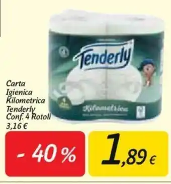 Carrefour Tenderly Carta Igienica Kilometrica 4 Rotoli offerta