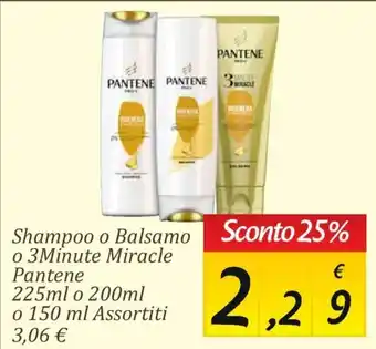 Carrefour Pantene Shampoo o Balsamo o 3Minute Miracle 225ml o 200ml o 150ml offerta