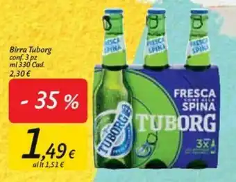 Carrefour Tuborg Birra 3pz 330ml offerta