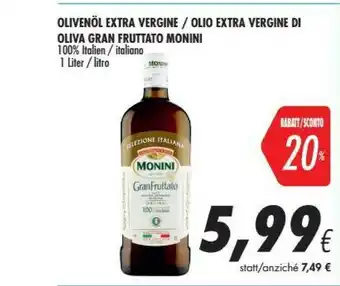 Coop Monini GranFruttato Olio Extra Vergine Di Oliva 1000 G(ml) offerta