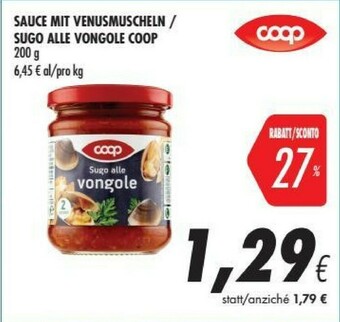 Coop Coop - Sugo Alle Vongole 200 G(ml) offerta