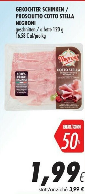 Coop Negroni Cotto Stella Prosciutto Cotto Alta Qualità offerta