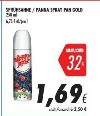 Coop Spray pan Panna Gold 250 Ml offerta