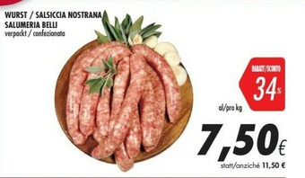 Coop Salumeria Belli Salsiccia Nostrana offerta