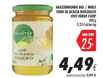 Coop Coop Miele Fiori Di Acacia Biologico Vivi Verde offerta