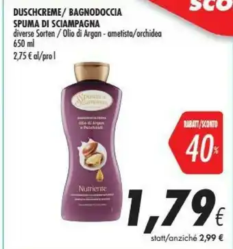 Coop Spuma di Sciampagna Bagnodoccia Orchidea 650 Ml offerta