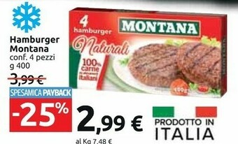 Carrefour Market Montana Hamburger offerta