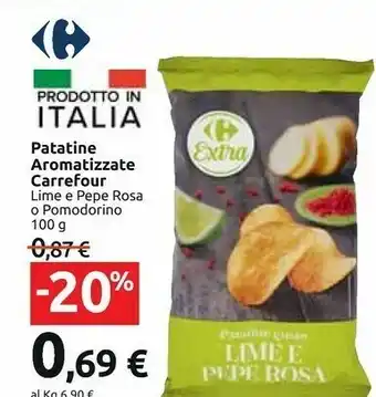 Carrefour Market Carrefour Patatine Aromatizzate Lime E Pepe Rosa offerta