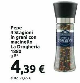 Carrefour Market La drogheria 1880 Pepe 4 Stagioni In Grani Con Macinello offerta