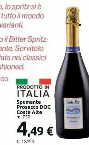 Carrefour Market Coste Alte Spumante Prosecco Doc offerta