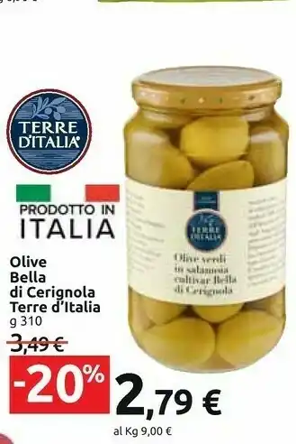 Carrefour Market Terre d'Italia Olive Bella Di Cernigola offerta