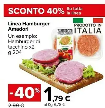 Carrefour Market Amadori Linea Hamburger, Hamburger Di Tacchino offerta